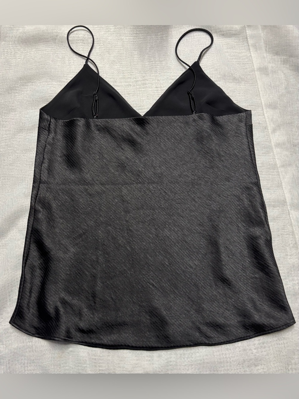 Express Black Satin V-Neck Slip Cami
